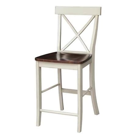 International Concepts  24 In. X-Back Counter Height Stool